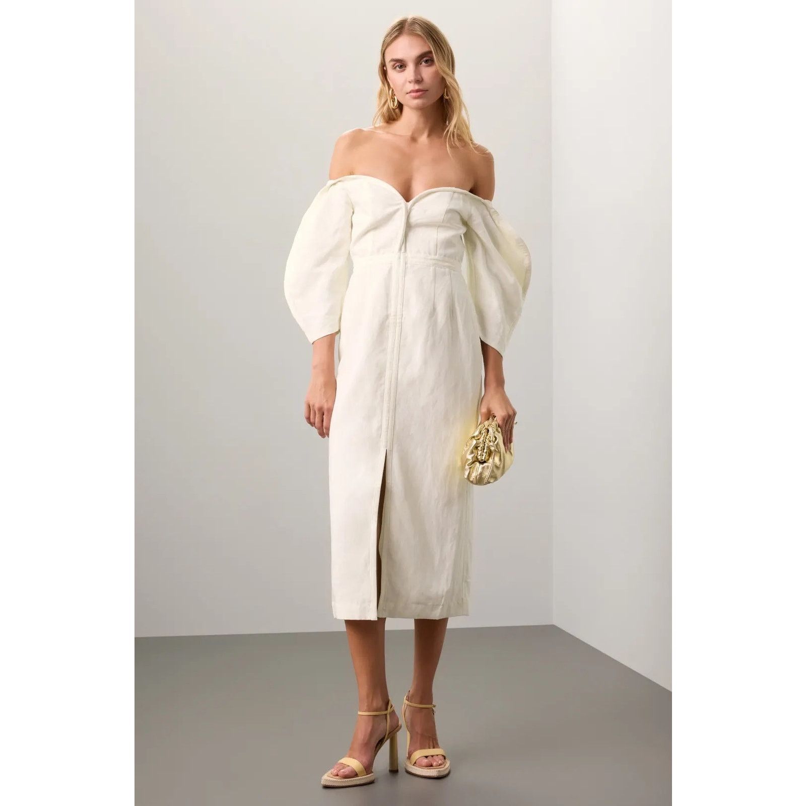 Mara Hoffman Mara Hoffman Leonara puff sleeve midi dress white size 00 Size XXS / US 00 / IT 34 - 19 Thumbnail