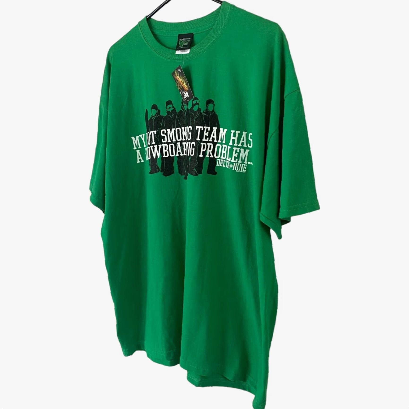Delta VINTAGE Delta 9ine Stoner Snowboarding Team T-Shirt Green Short Sleeve Cannabis Tee XL New Size US XL / EU 56 / 4 - 2 Thumbnail