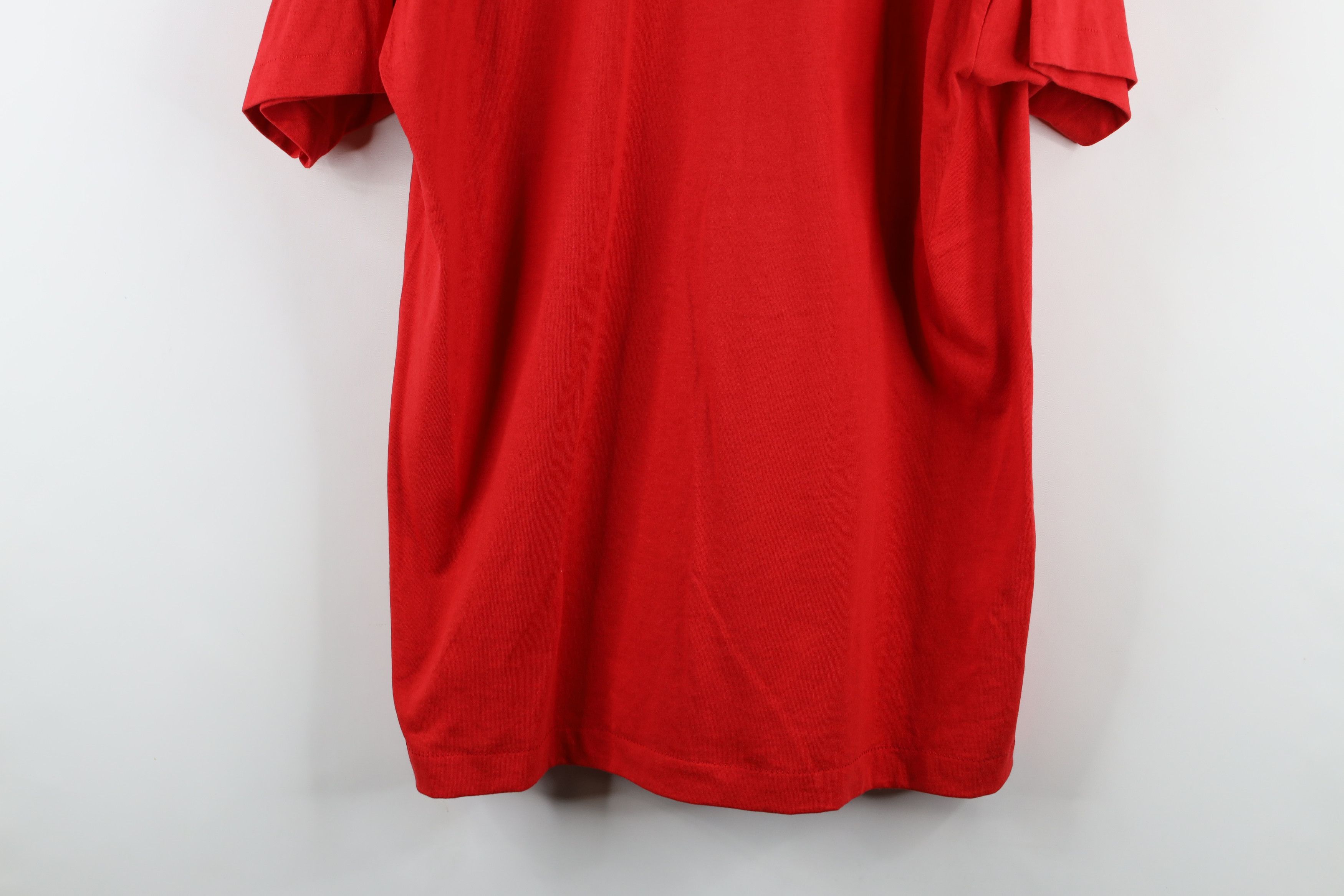 Vintage Vintage 90s Streetwear Blank Heavyweight T-Shirt Red USA Size US XL / EU 56 / 4 - 9 Thumbnail