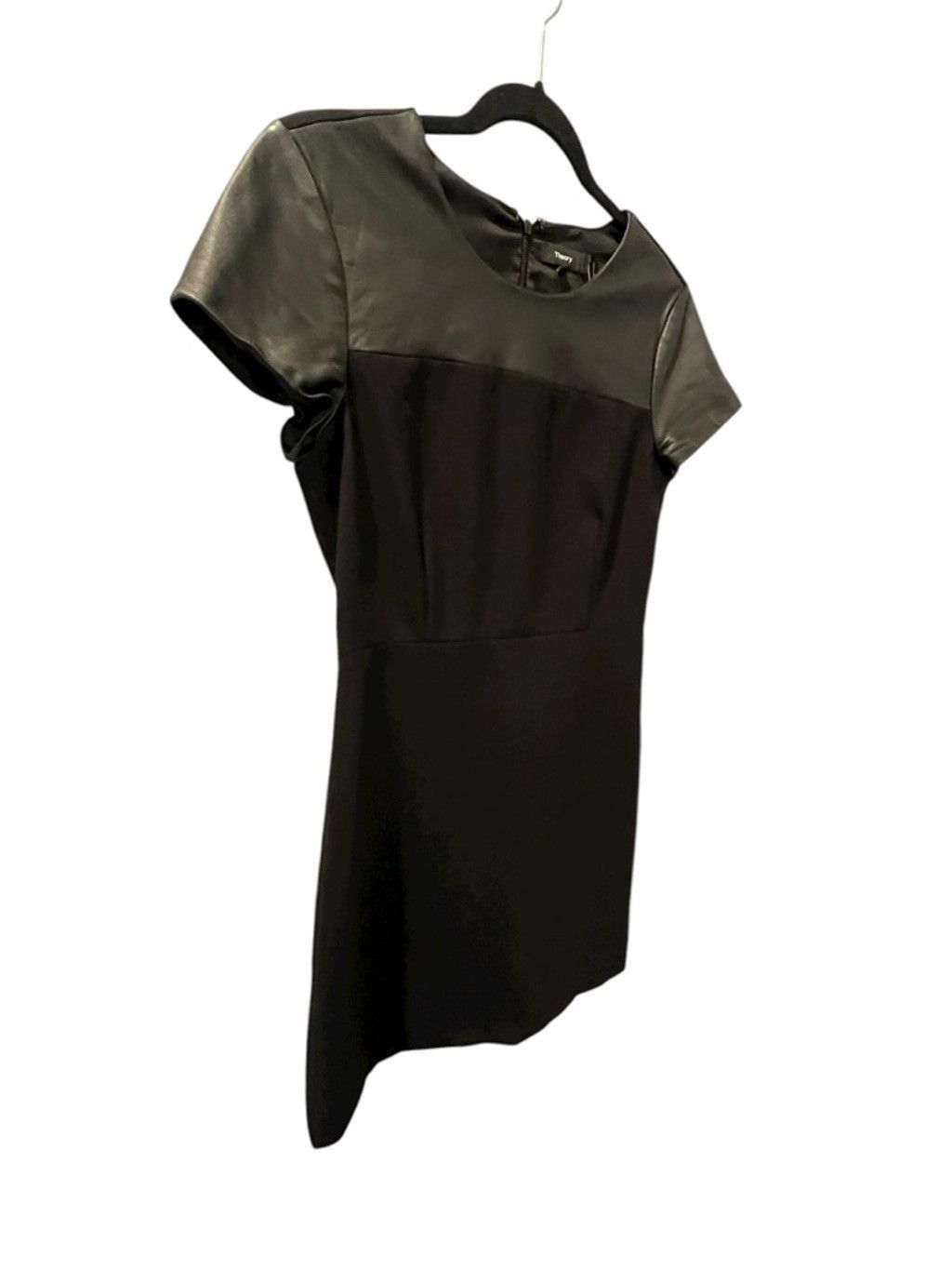 Theory Theory Ganiah Size 8 Wool Leather Black Dress Zip Up Work Size M / US 6-8 / IT 42-44 - 5 Thumbnail