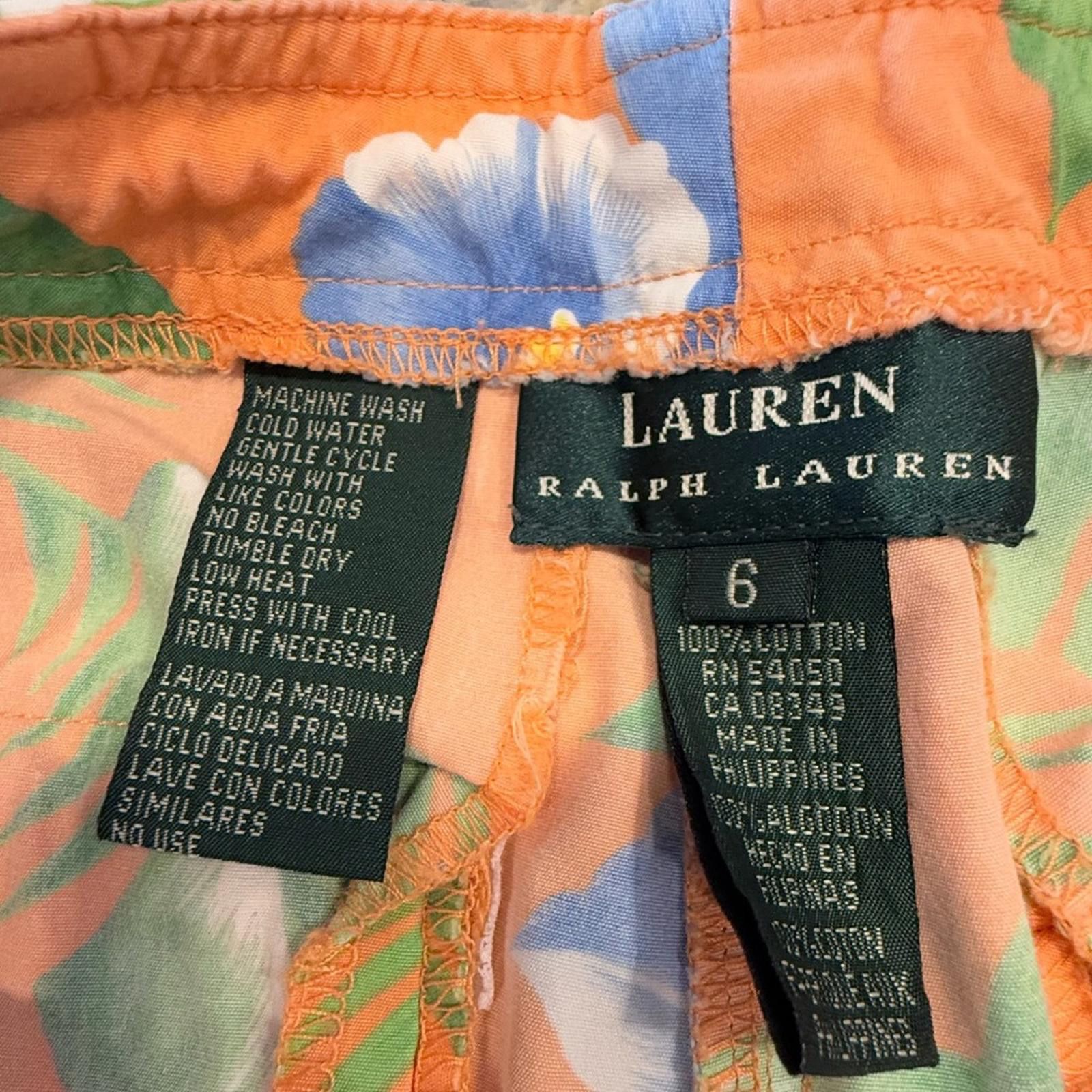 Lauren Ralph Lauren Lauren Ralph Lauren tropical crop pants floral palm SZ 6 Size 28" / US 6 / IT 42 - 7 Thumbnail