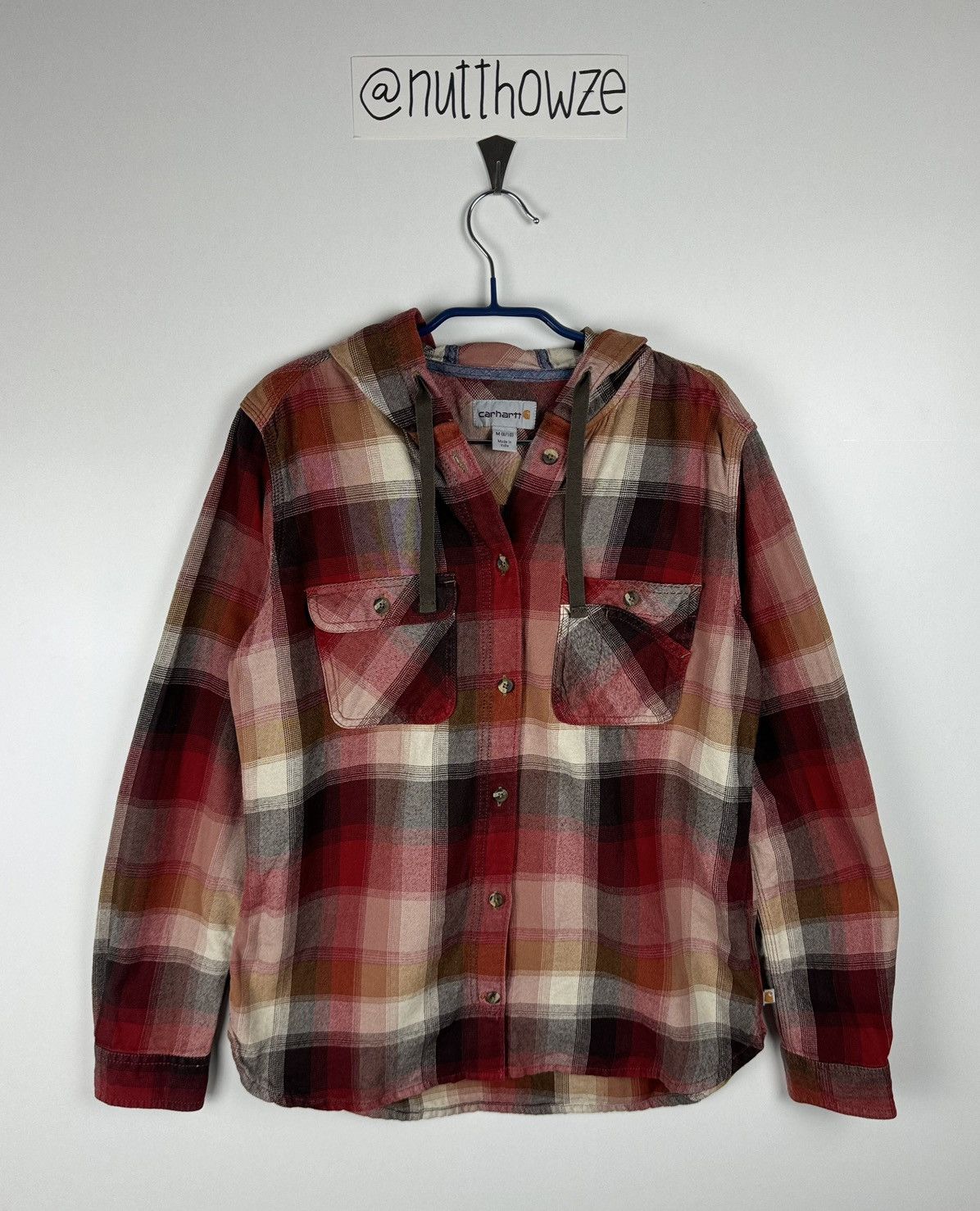 Carhartt Carhartt F18 Checkered Flannel Fleece Button Up Hooded Shirt Size US M / EU 48-50 / 2 - 1 Thumbnail