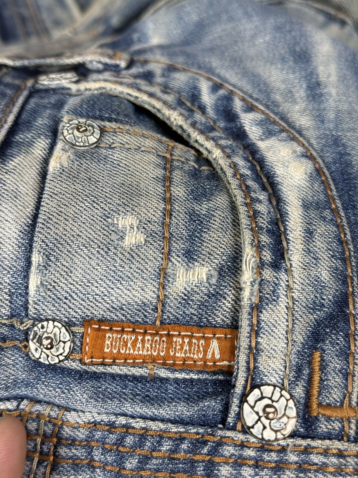 Other Rare Design Distressed Denim Buckaroo Jeans Size US 32 / EU 48 - 7 Thumbnail