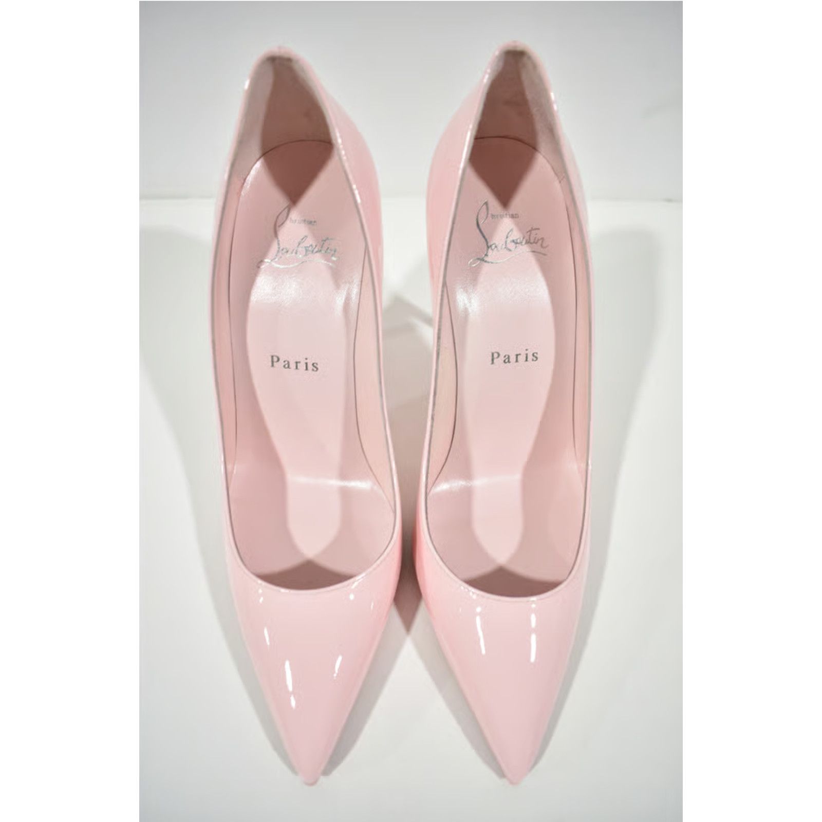 Christian Louboutin Kate 100 Poupee Pink Patent Leather Pointed Toe Heel Pump 35 Size US 5 / IT 35 - 10 Thumbnail