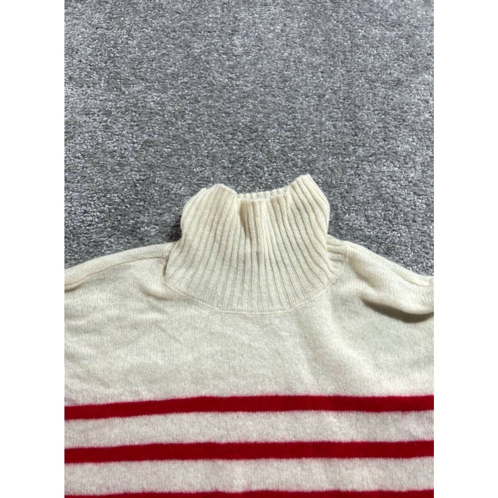 Vineyard Vines Vineyard Vines Cashmere Sweaters Womens Small Beige Stripes Cable Knit Mock Neck Pullover Casual Winter, Spring, Fall Modern Size S / US 4 / IT 40 - 3 Thumbnail