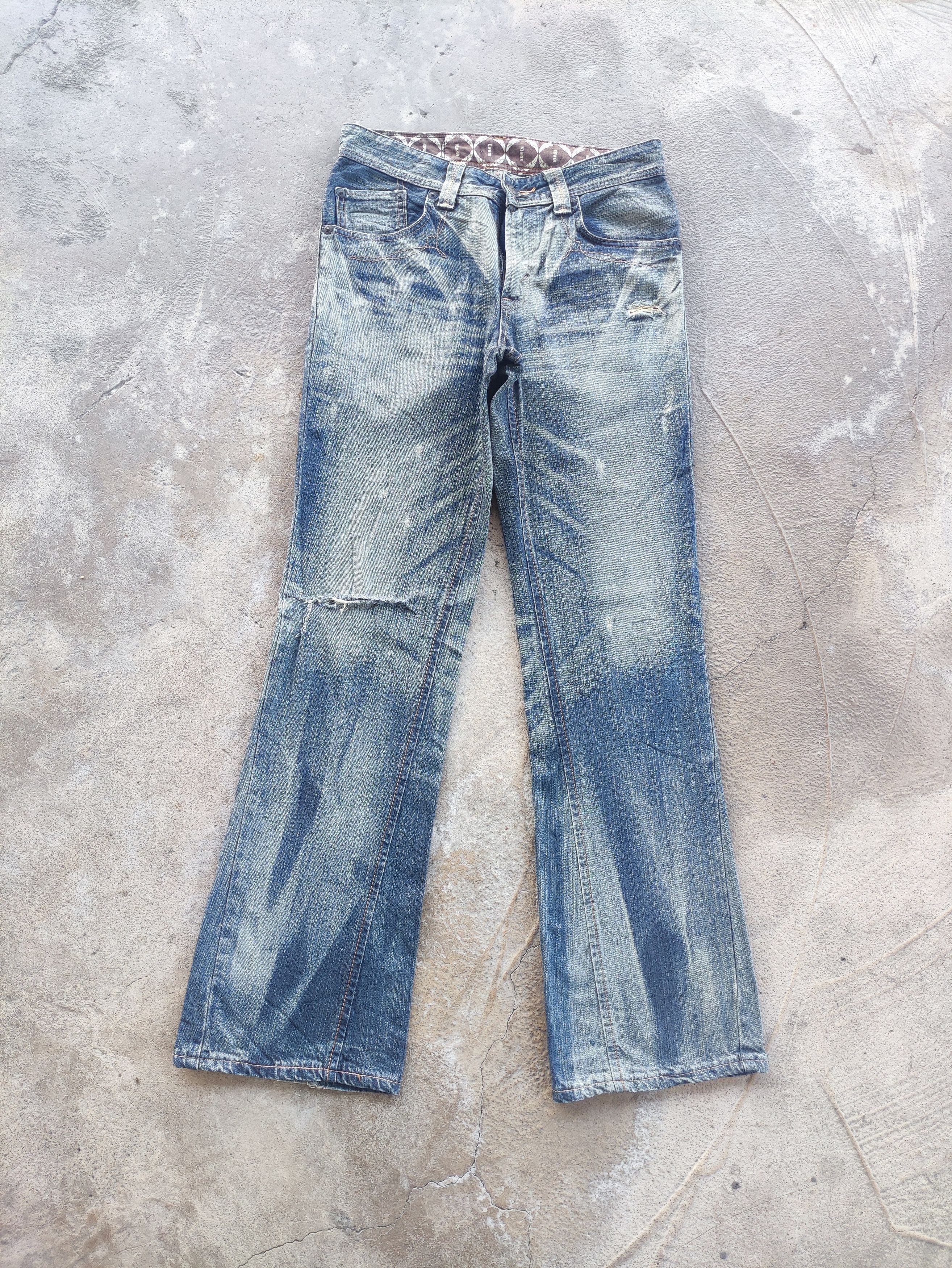 Edwin Vintage Edwin Flare Denim Distress Faded Denim Size US 32 / EU 48 - 1 Thumbnail