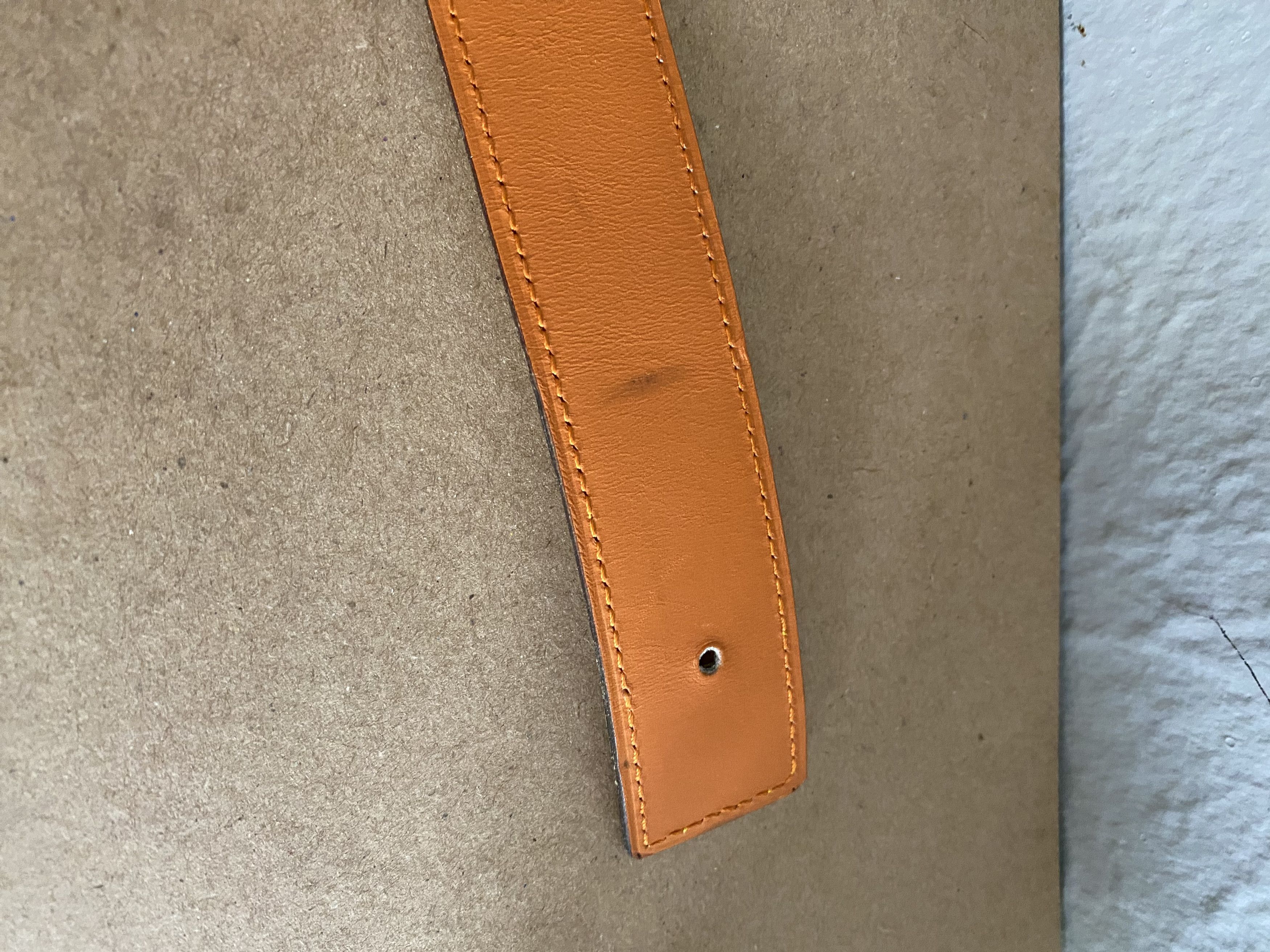 Hermes Orange & Yellow Reversible Belt Strap display picture 1