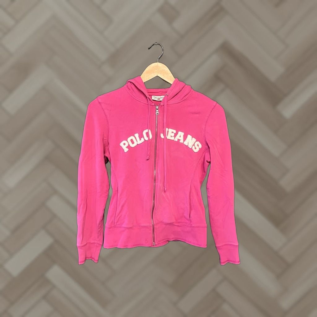 Polo Ralph Lauren Y2K Polo Jeans Co. Womens Pink Full Zip Hooded Sweater Size S Size S / US 4 / IT 40 - 1 Thumbnail