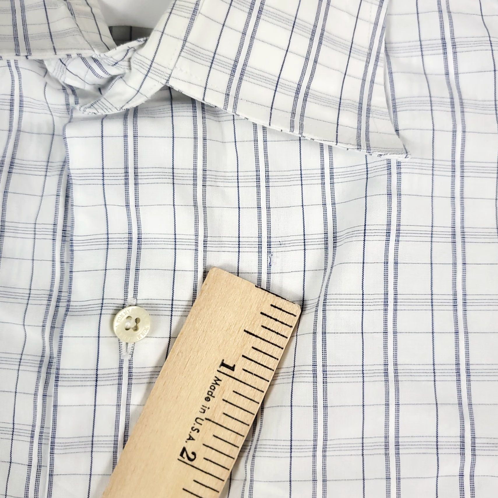 Tommy Bahama Tommy Bahama Shirt Mens 16.5 Blue Plaid Dress Button Up Long Sleeve Cotton Mens Size 42R - 3 Thumbnail