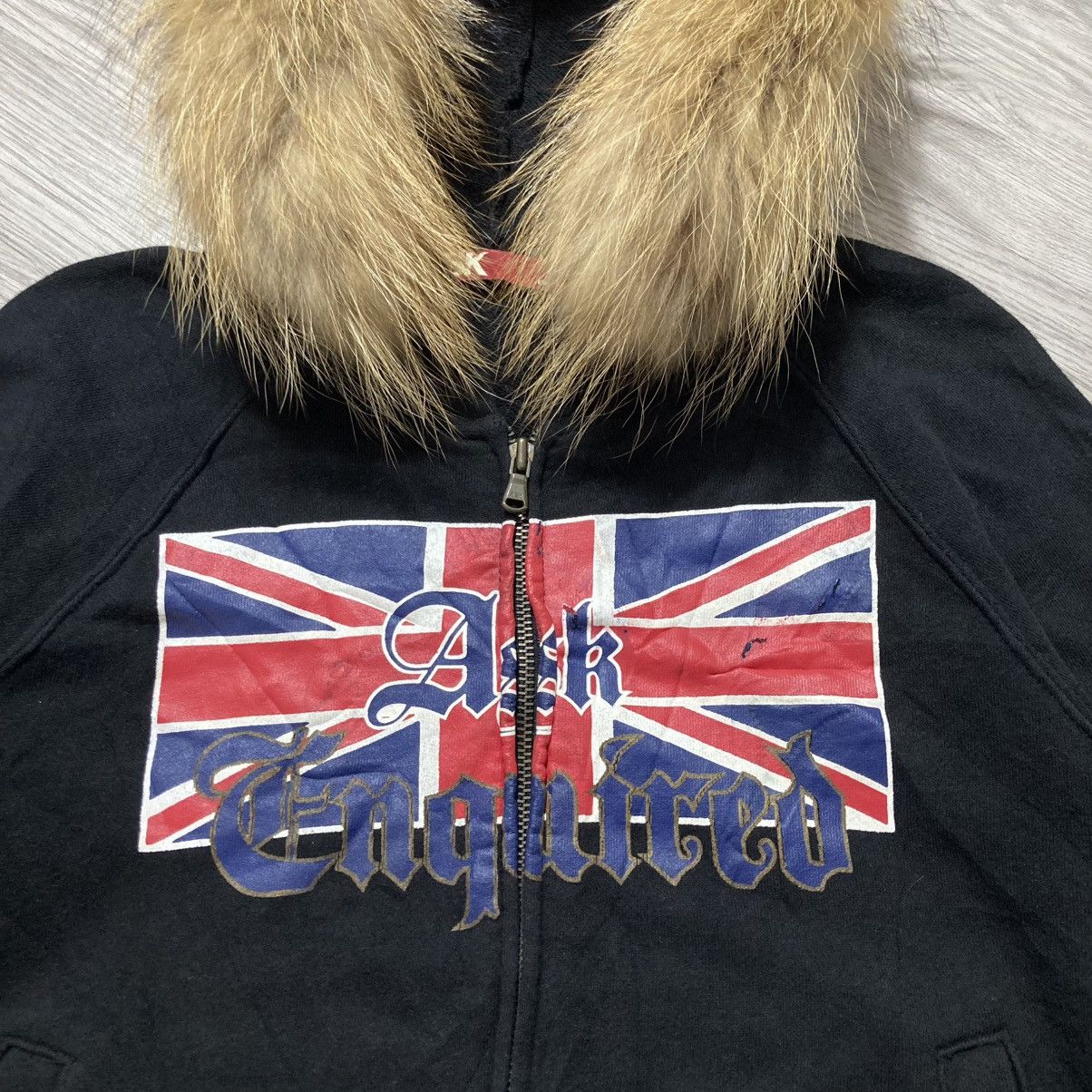 Hysteric Glamour 2000s Ask England Big Logo Fur Ziphoodie Black Punk Style Size US M / EU 48-50 / 2 - 4 Thumbnail