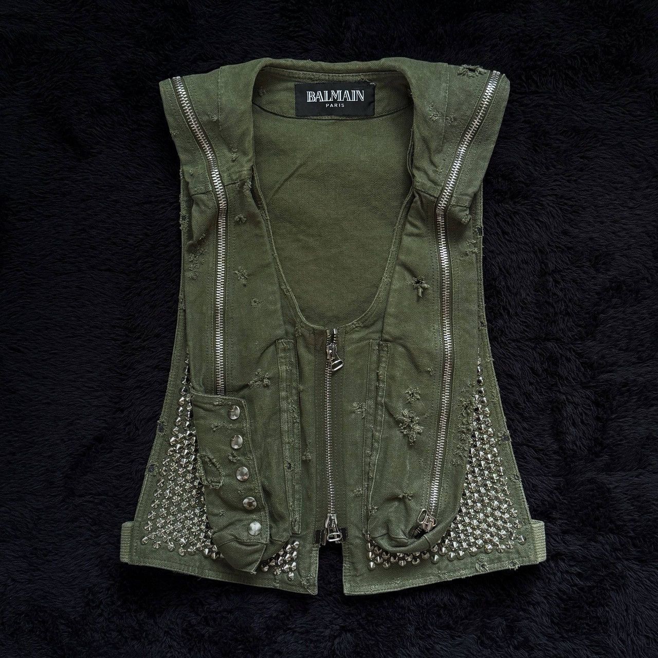 Balmain SS10 Balmain by Decarnin Cyberpunk Studded Bono Vest Size US M / EU 48-50 / 2 - 3 Thumbnail