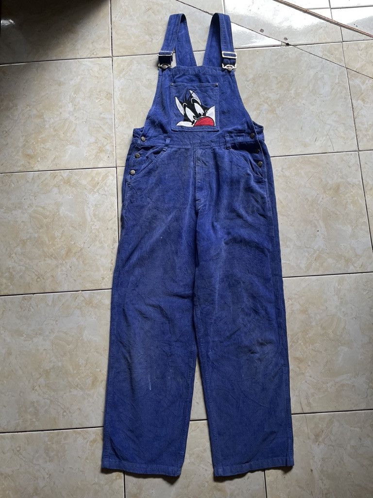 Warner Bros Vintage Warner Bros Looney Tunes Sylvester Overall Pants Size US 33 - 1 Thumbnail