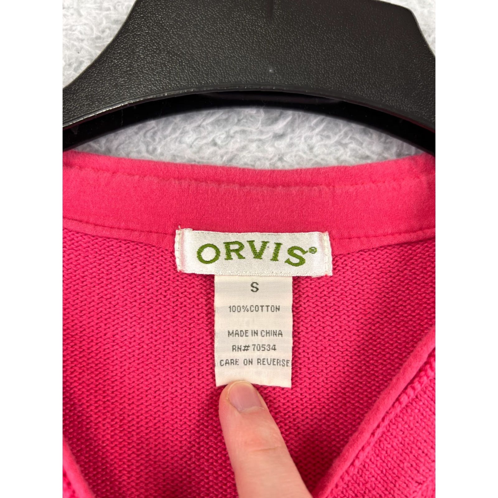 Orvis Orvis Sweater Cardigan Women Small Pink 100% Cotton Button Knit V-Neck Casual All Seasons Fall Winter Women’s Size S / US 4 / IT 40 - 3 Thumbnail
