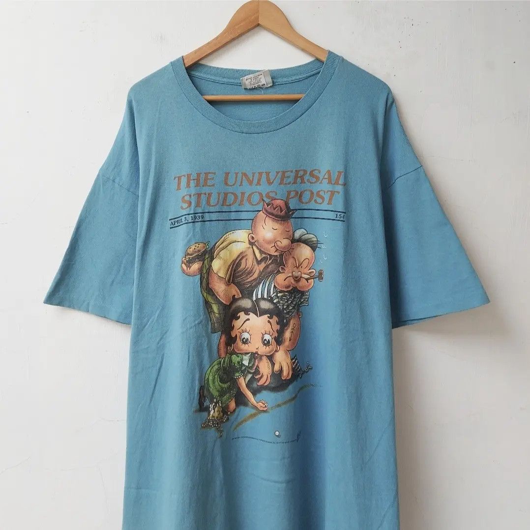 Universal Studios × Vintage Vintage 90s Universal Studios Popeye Betty Boop Tshirt Size US XL / EU 56 / 4 - 2 Thumbnail