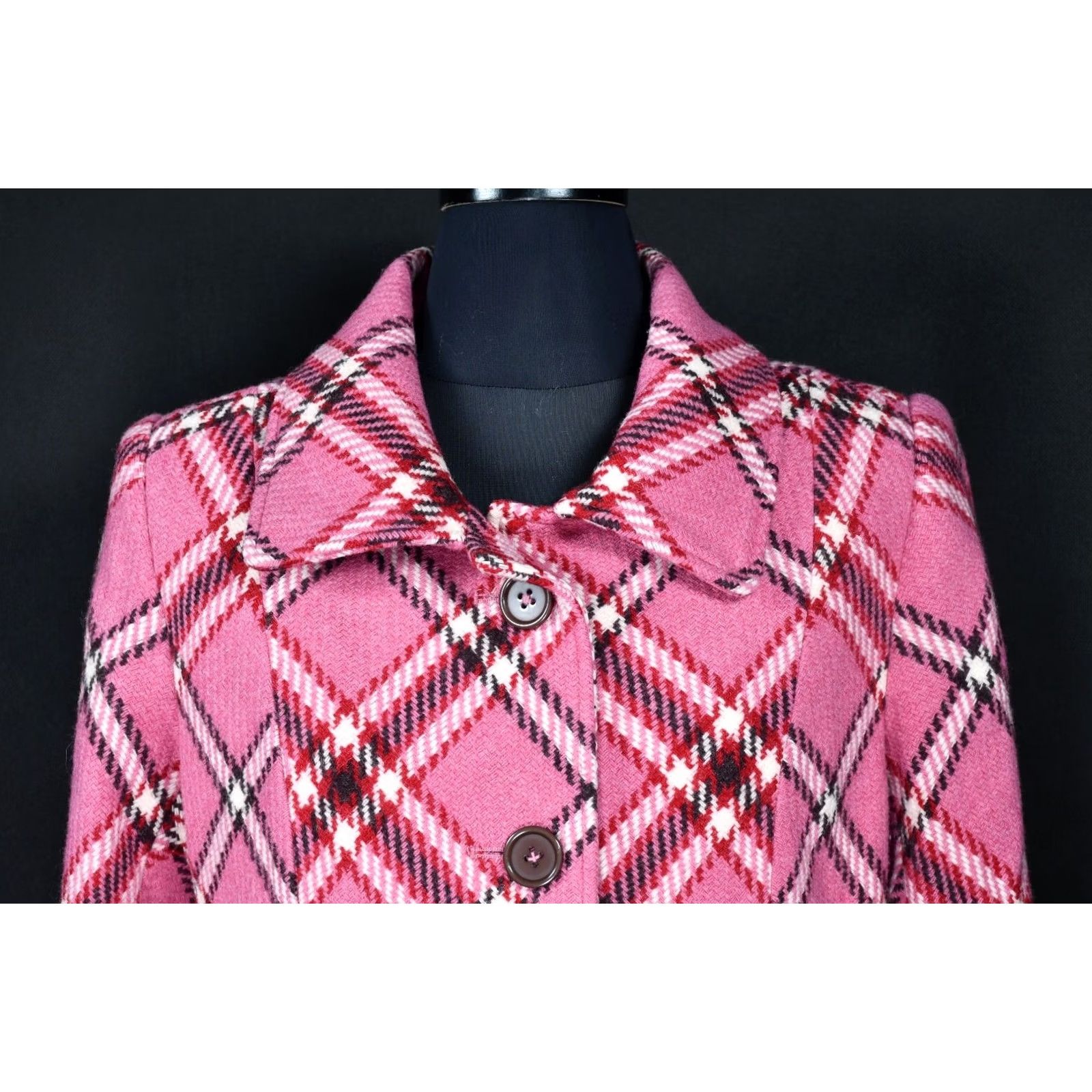 Pinko Ness Tweed Wool Pink Coat Women's US 12 Coat Wool Pink Ness Tweed Plaid 100% Wool Vintage No Size 12 Regular Women Fashion Coat Size XL / US 12-14 / IT 48-50 - 2 Thumbnail