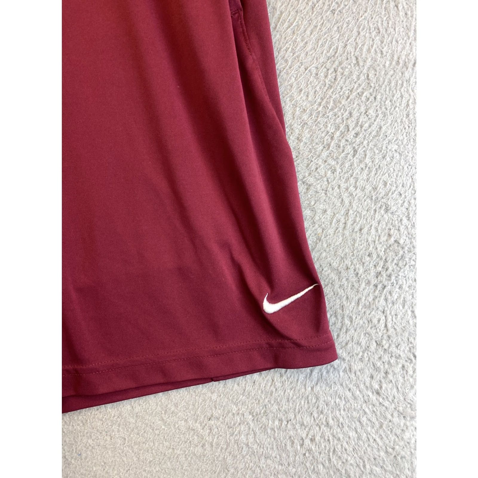 Nike Nike Dri Fit Shorts Lightweight Blue L Adult Large Men Regular Relaxed Athletic Baseball Summer Solid Drawstring Cotton Maroon 31-45 Size US 33 - 2 Thumbnail