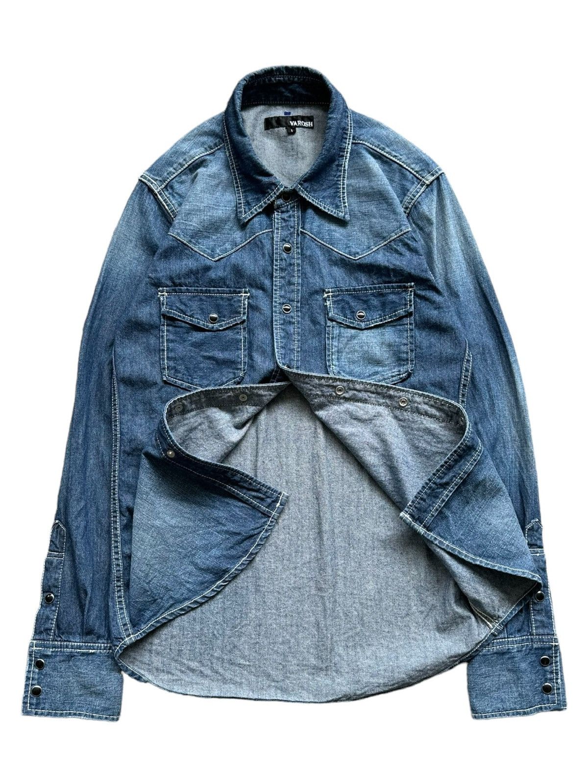 CIVARIZE 🔥Jrock / Vkei🔥2000's Varosh snap button denim shirt Size US M / EU 48-50 / 2 - 4 Thumbnail