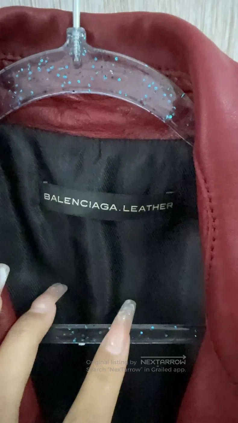 Balenciaga Balenciaga size 38 Classic Biker Leather Jacket, Burgundy Size M / US 6-8 / IT 42-44 - 6 Thumbnail