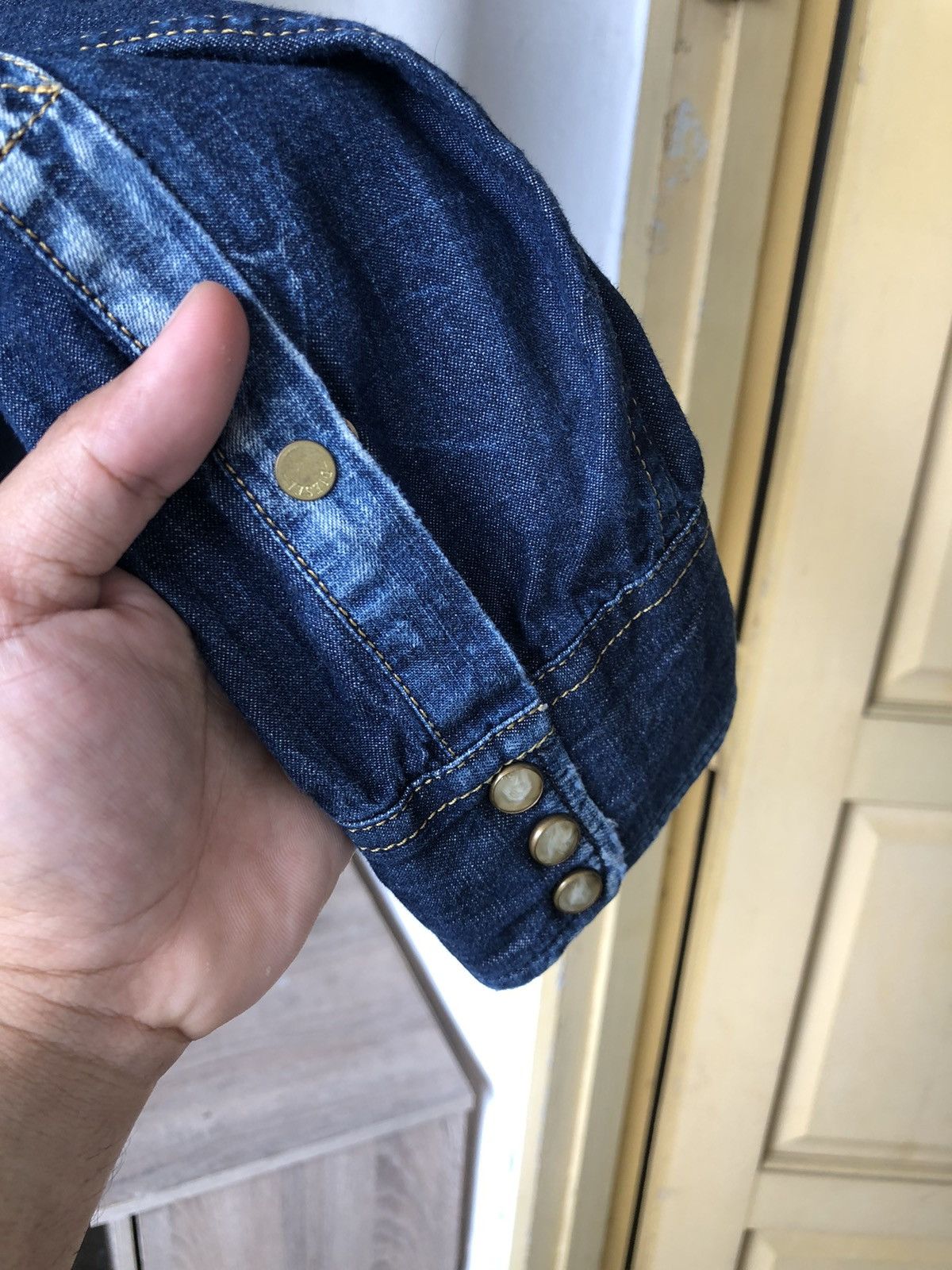 Diesel Rare🔥 Diesel Industries Distressed Punk Western Denim Shirt Size US XL / EU 56 / 4 - 19 Thumbnail