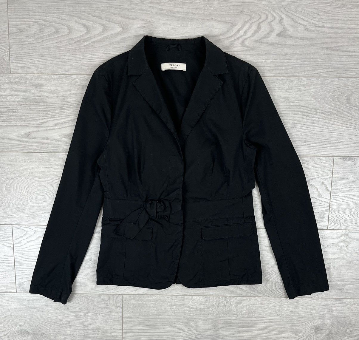 Prada Milano Vintage 00s Black Button Blazer Jacket