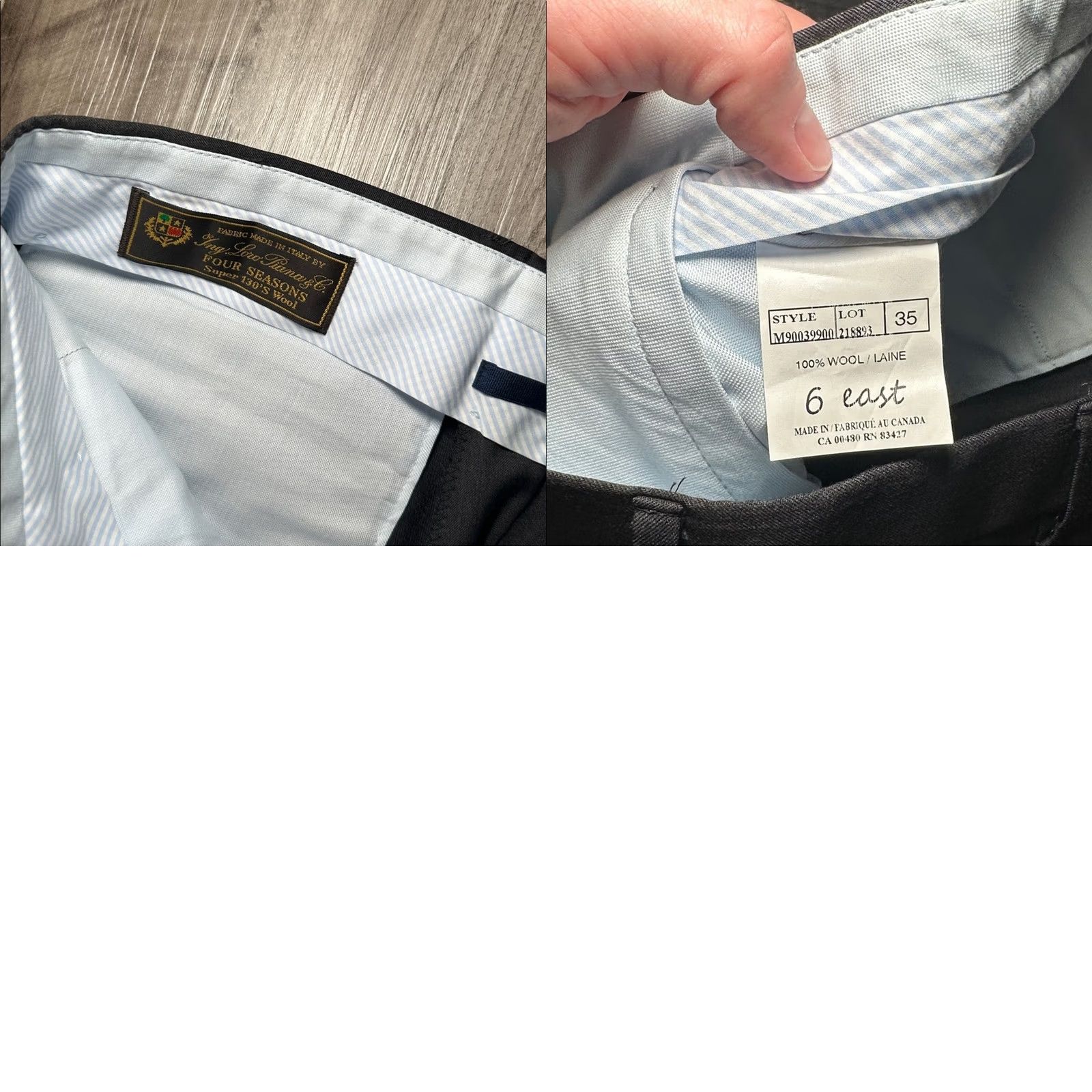 Vintage Ballin Dress Pants Men 35 Wool Charcoal 32in Inseam MS8503 - Made in Italy Four Seasons Super 130s Trouser Size US 35 - 8 Thumbnail