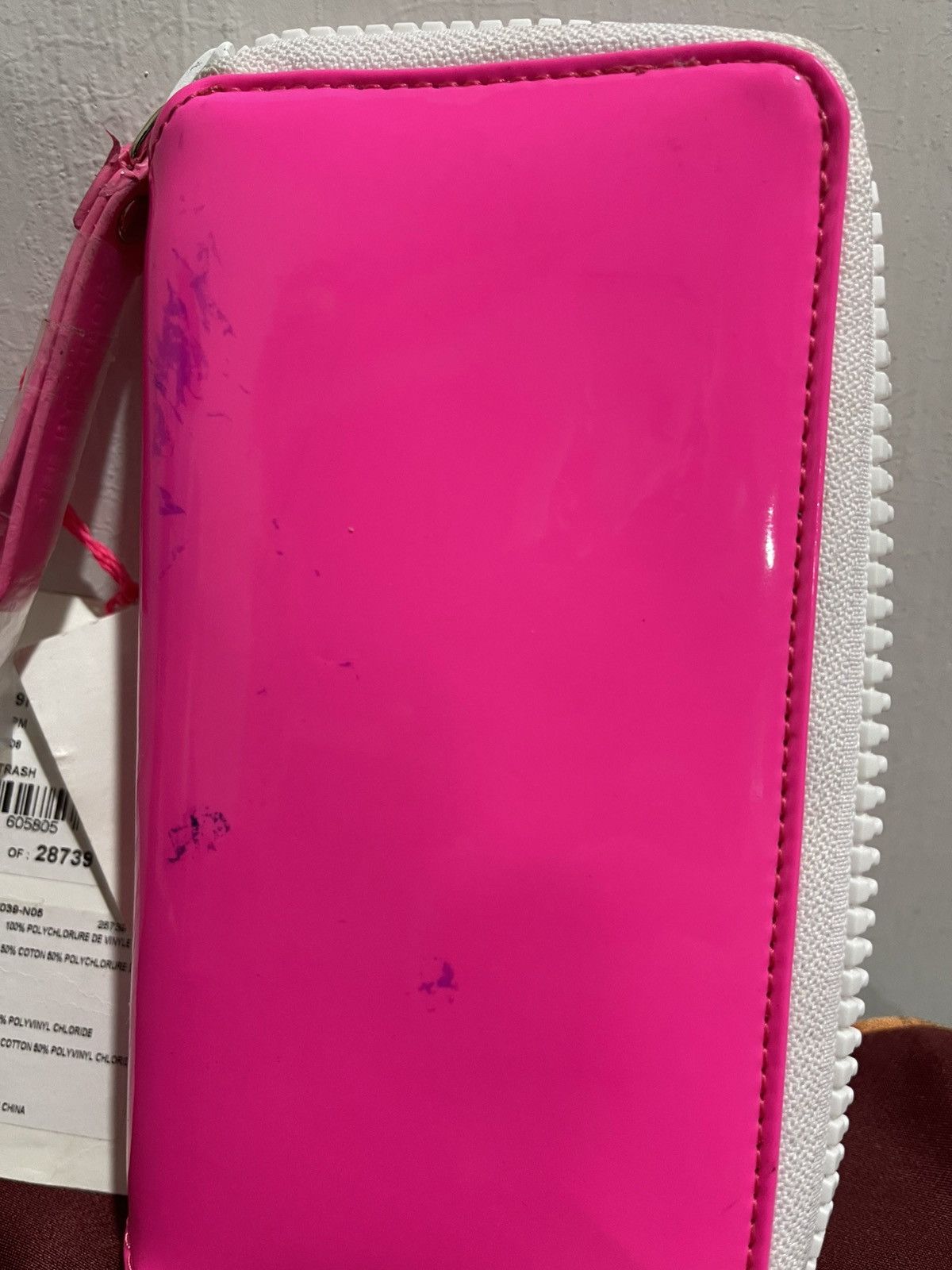 See by Chloe See by Chloé Long Zip File Wallet - Neon Pink Embossed Logo Size ONE SIZE - 8 Thumbnail