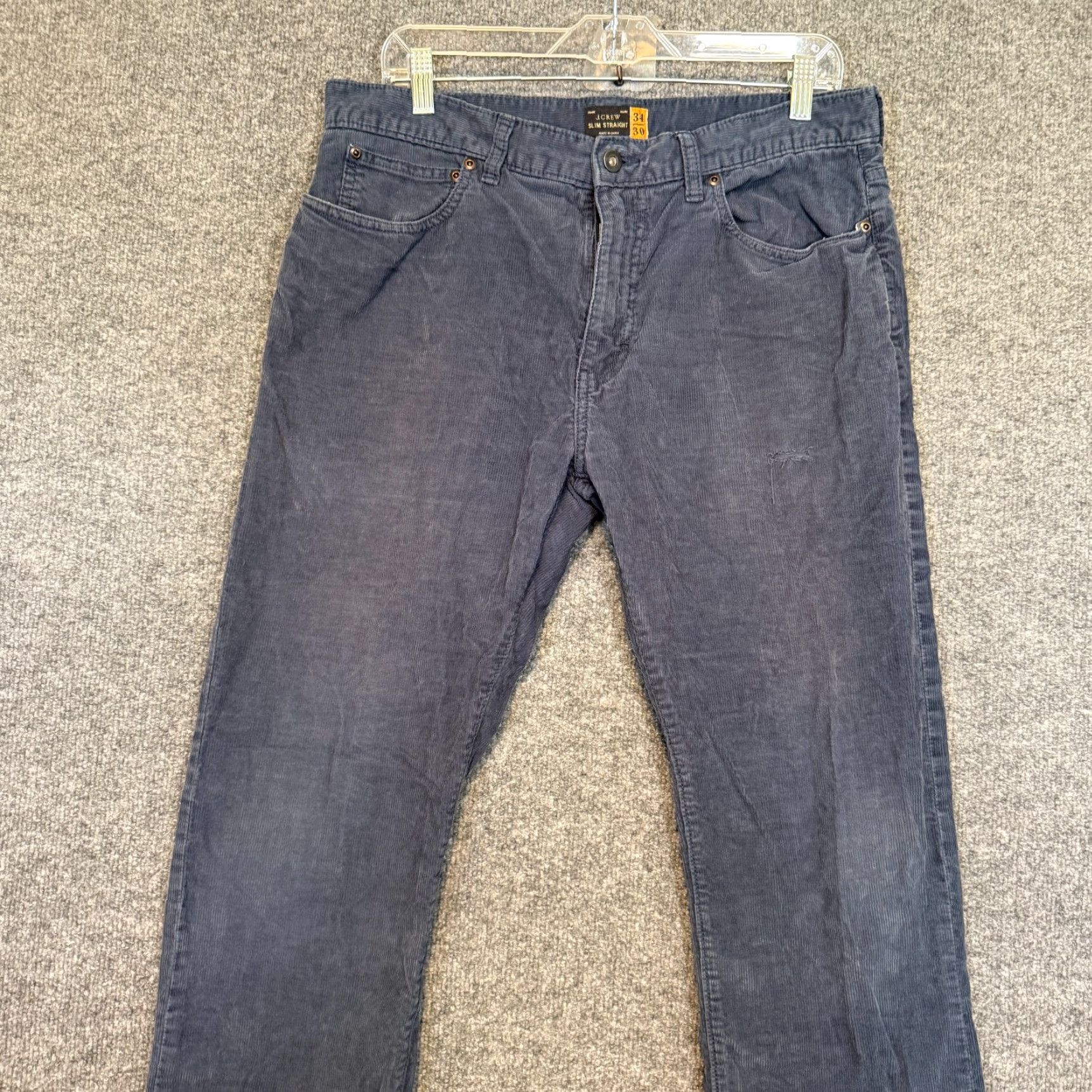 J.Crew J.CREW Pants Mens 34x30 Blue Corduroy Slim Straight Leg Grunge Wash Distressed Shirt Hat? Size US 34 / EU 50 - 3 Thumbnail