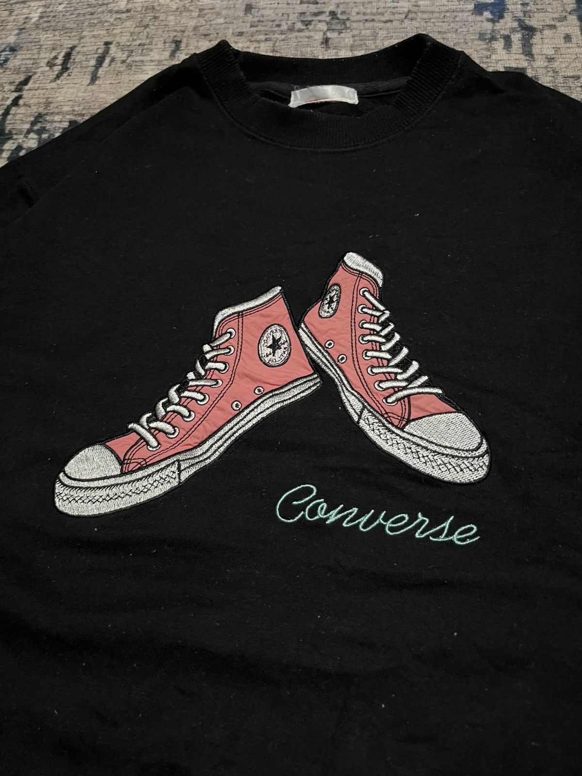 Converse 🔥Vintage Converse Shoes Big Logo Sweetshirts 90s Size US L / EU 52-54 / 3 - 2 Thumbnail