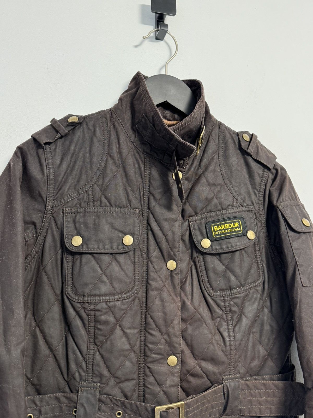 Barbour Barbour Quilted Wax Jacket With Belt - Olive Green Brown Size M / US 6-8 / IT 42-44 - 9 Thumbnail