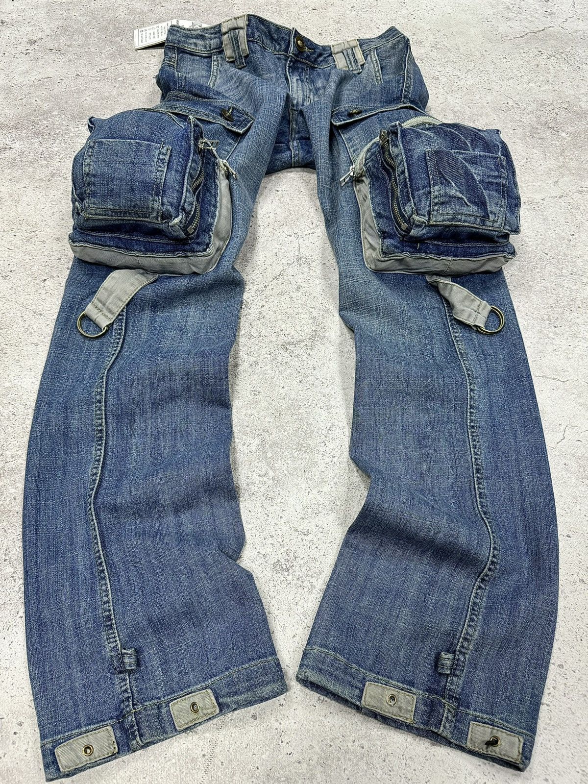 If Six Was Nine × Japanese Brand × Le Grande Bleu (L.G.B.) Vintage Japanese Mega Multi Pocket LGB Style Jeans Pants Size US 29 - 1 Thumbnail