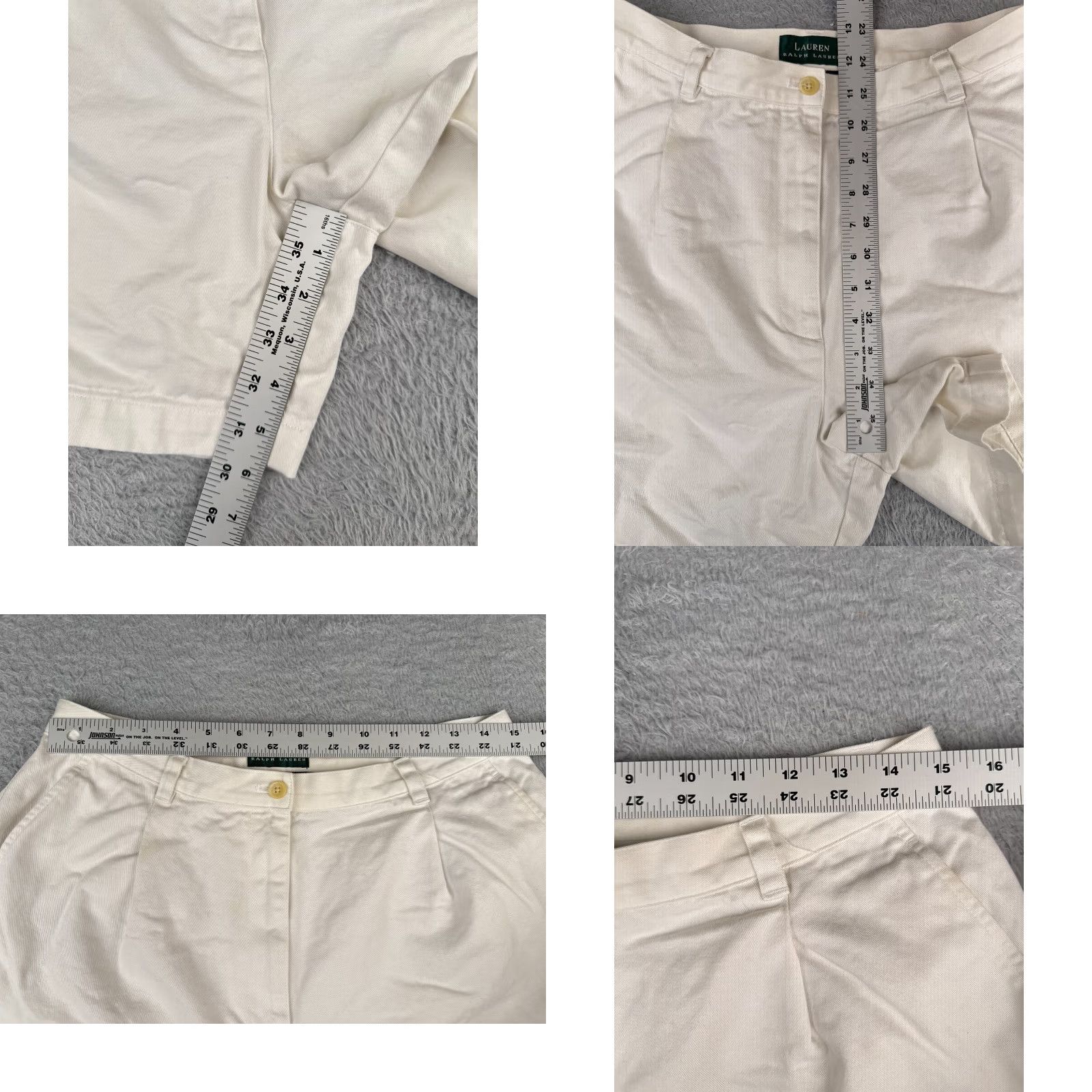Ralph Lauren Lauren Ralph Lauren Shorts Women 12 White Twill Chino High Rise 31in Waist 6in Inseam Casual Activewear Summer 12 Womens Size 34" / US 12 / IT 48 - 8 Thumbnail