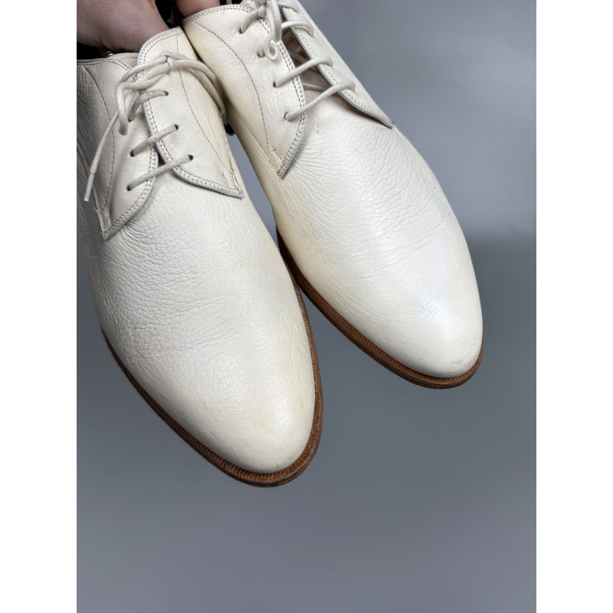 Church's Church’s White Leather Derby Shoes (Y1170) Size US 10.5 / EU 43-44 - 3 Thumbnail