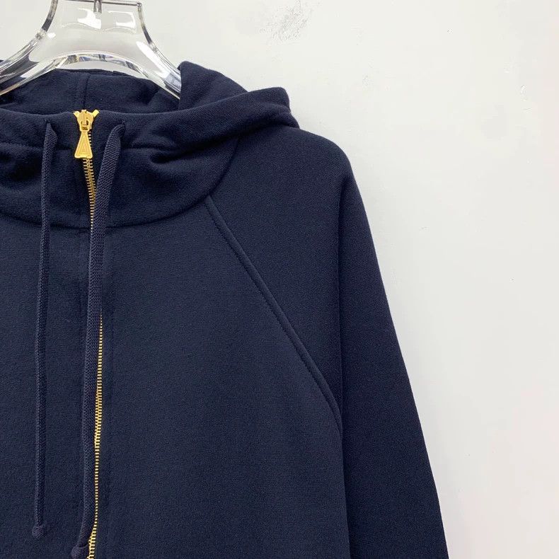 Gucci Gucci Dark blue striped woven cotton hooded half-zipper lo Size US S / EU 44-46 / 1 - 3 Thumbnail