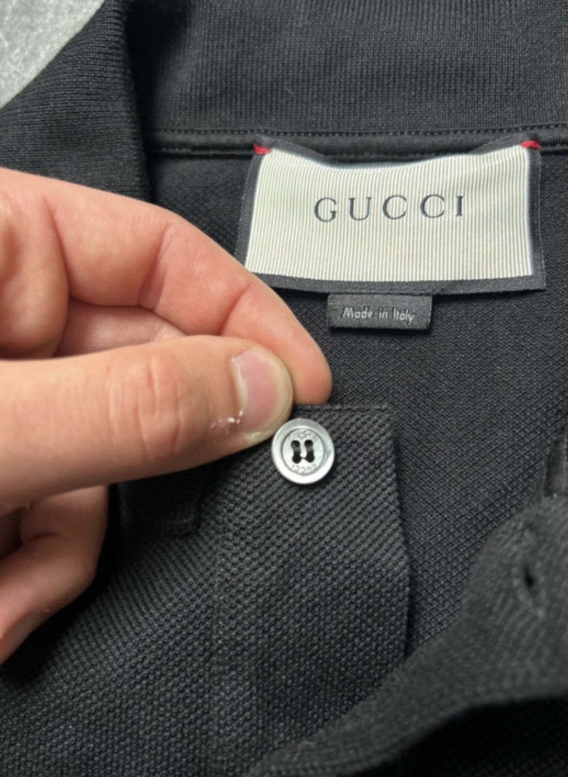 Gucci Gucci Pique logo patch polo shirt black luxury Size US XL / EU 56 / 4 - 3 Thumbnail