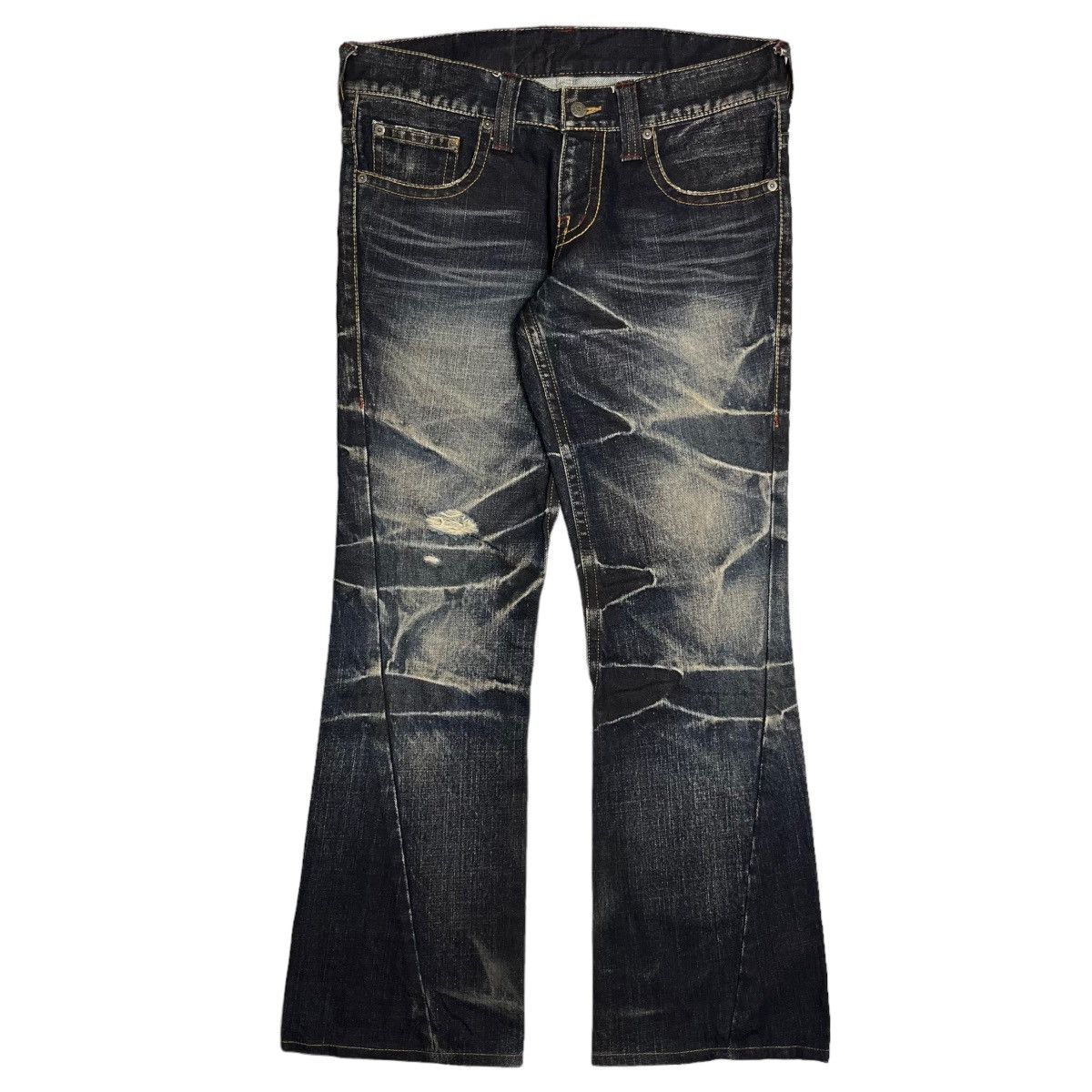 image of Tornado Mart x Tornado Mart Japan Tonardo Mart Avant-Garde Flared Jeans in Denim, Men's (Size 31)