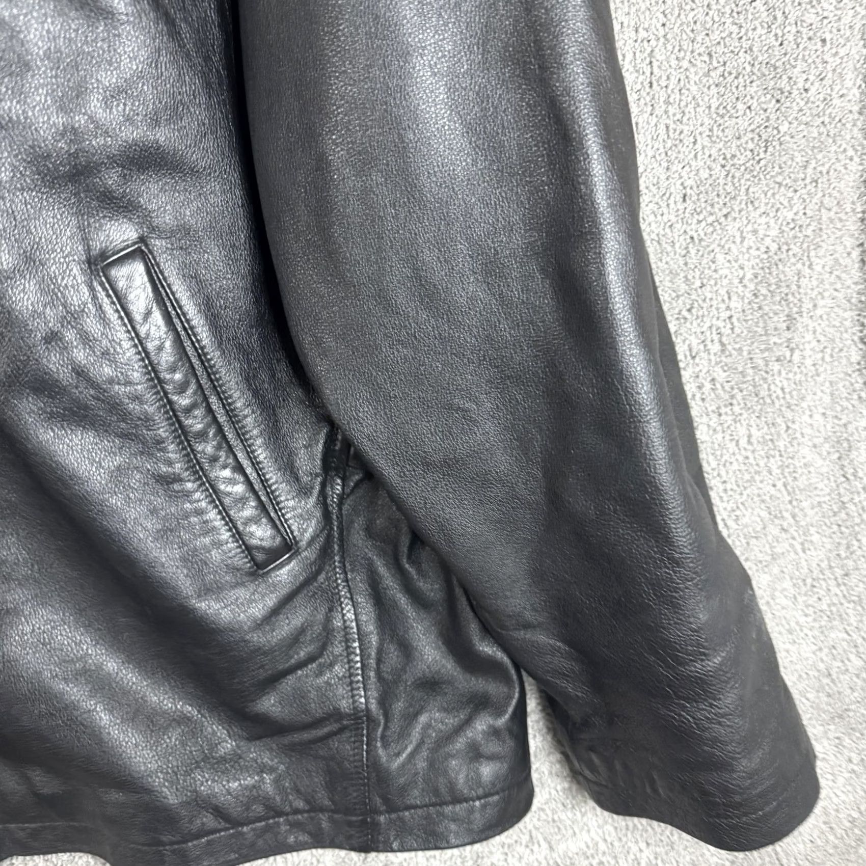 Vintage M. Julian Jacket Mens XL Black Leather Full Zip Motorcycle Lined Size US XL / EU 56 / 4 - 3 Thumbnail