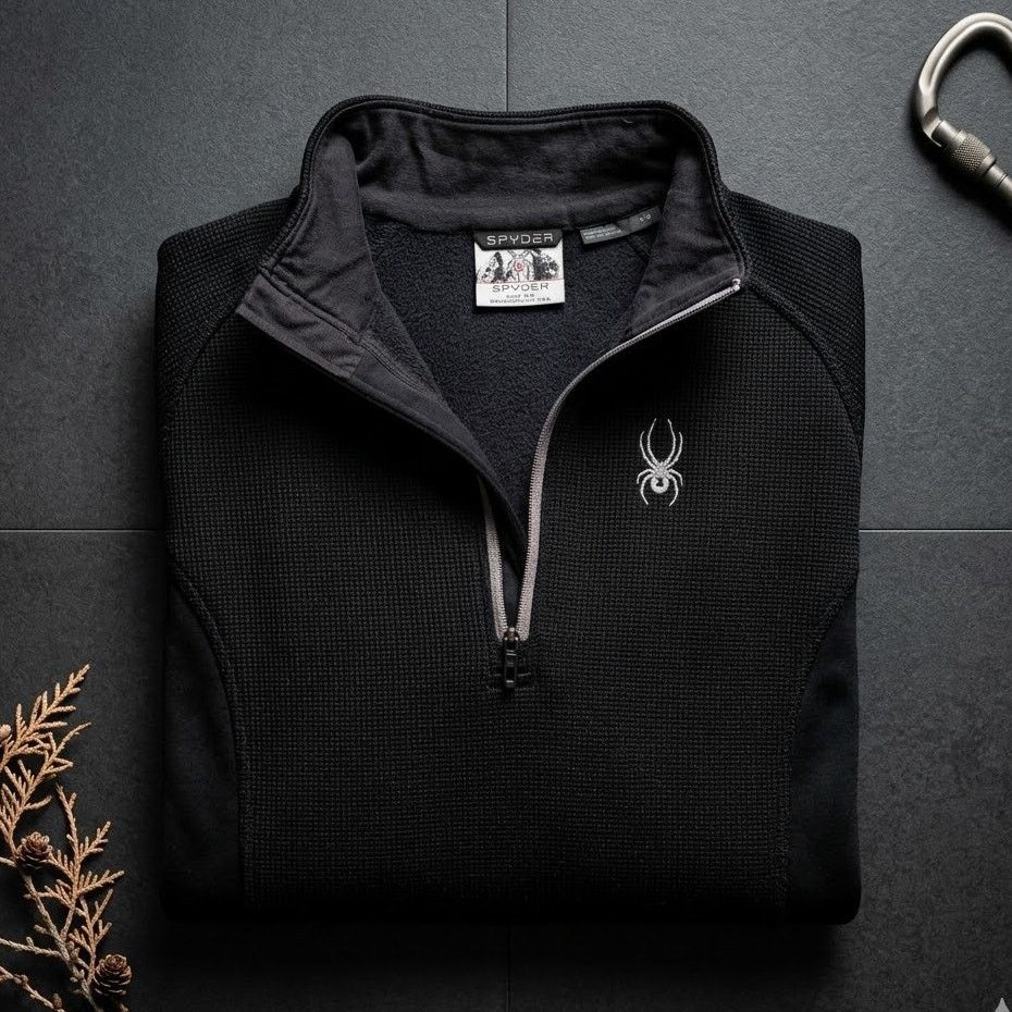 Spyder Spyder Core Sweater Men's Large Black 1/4 Zip Pullover Fleec Size US L / EU 52-54 / 3 - 2 Thumbnail