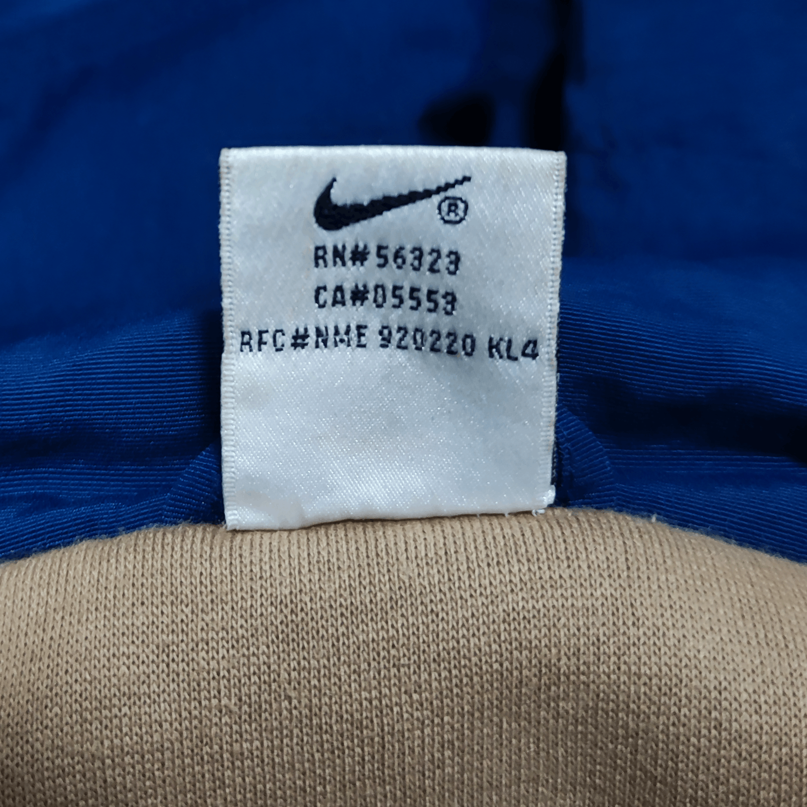Nike × Vintage 90s Vintage Nike Big Swoosh Logo Denim Jacket Rare Size XL Size US XL / EU 56 / 4 - 12 Thumbnail
