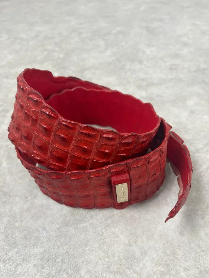 Roberto Cavalli SS2005 Roberto Cavalli Pink Crocodile Leather Belt Size ONE SIZE - 3 Thumbnail