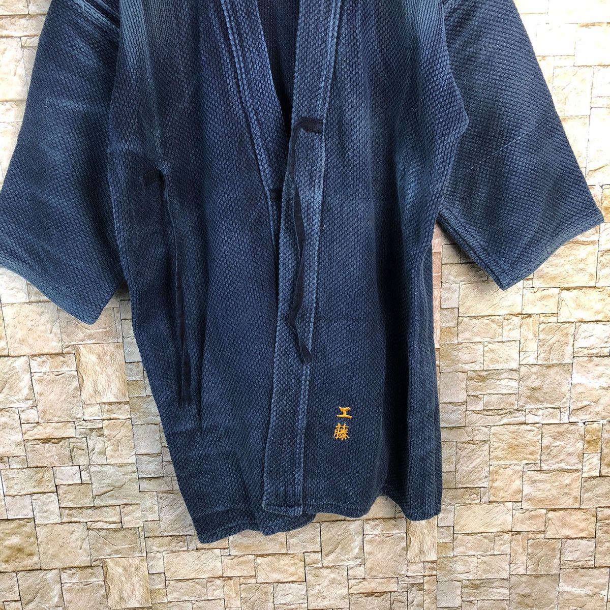 Indigo Japan indigo vintage Dark Blue Kimono cardigan #A568 Size US L / EU 52-54 / 3 - 3 Thumbnail