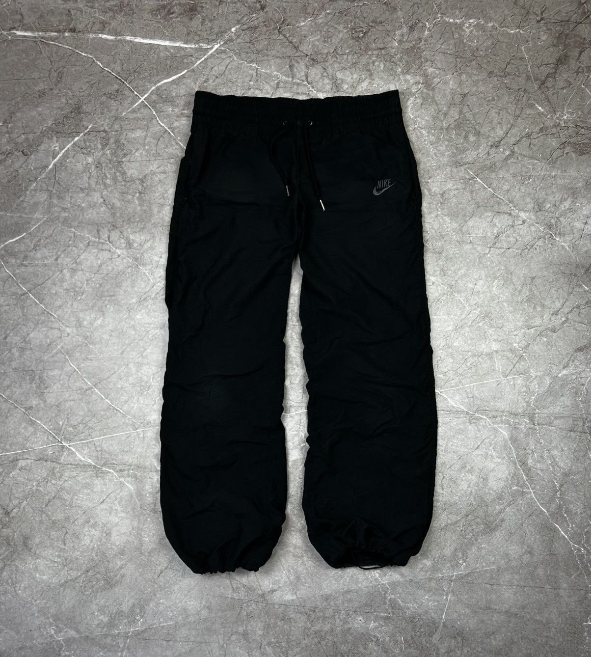 Nike × Vintage Nike Vintage Track Pants Nylon Y 2K Drill Streetwear Swoosh Size US 31 - 1 Thumbnail