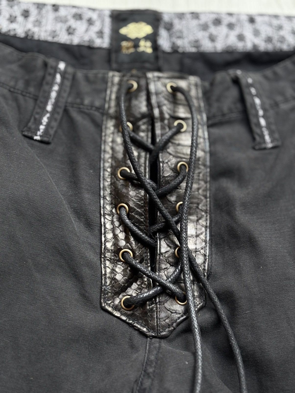 Japanese Brand Lace up flare cargo pants Size US 33 - 3 Thumbnail