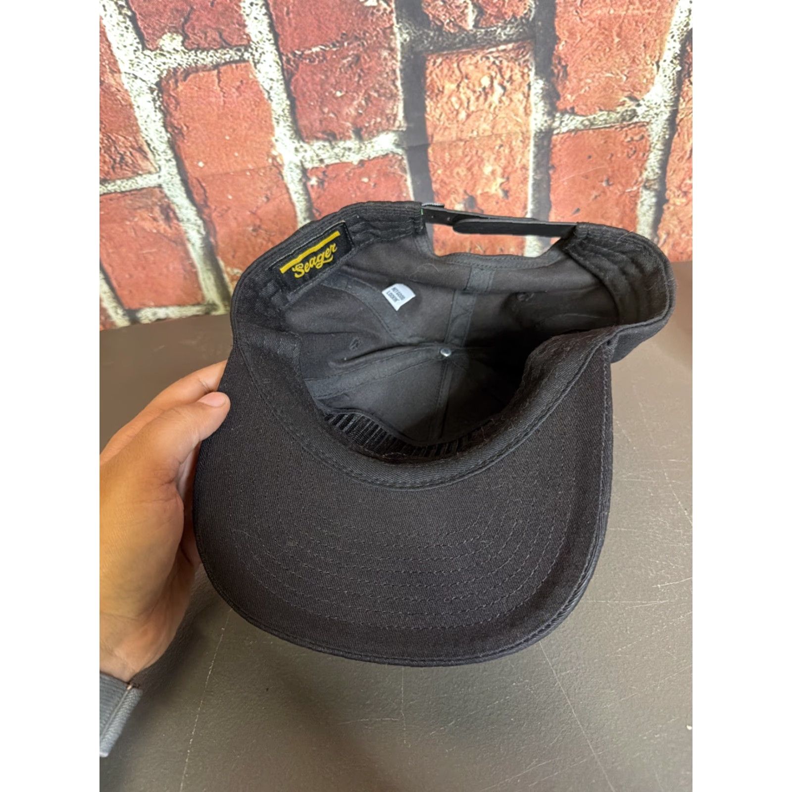 Vintage Seager Hat Cap Mens Snapback Black Grit Company Dad Adjustable Cap, One Size, Canvas, Solid, Fashion, Mens, Snapback, - Size ONE SIZE - 3 Thumbnail