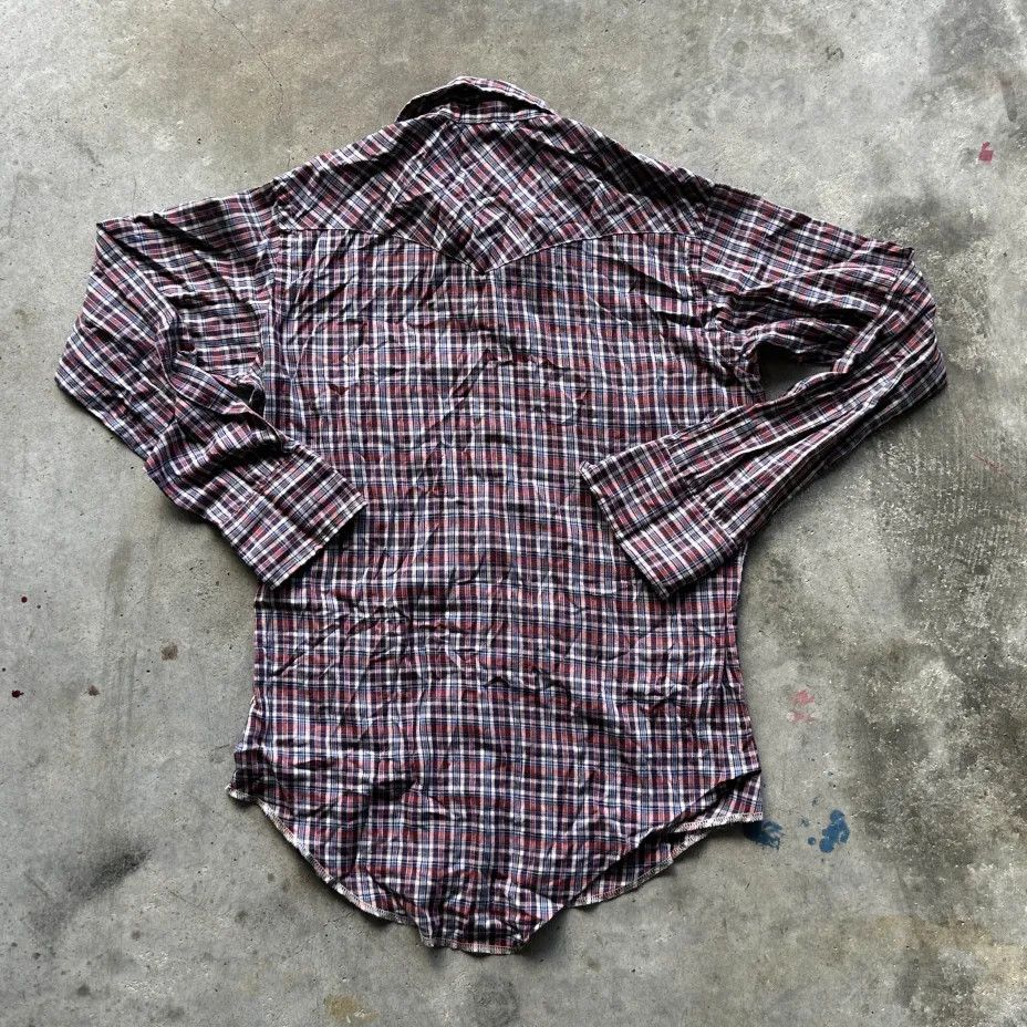 Wrangler Vintage 70s Wrangler Western Plaid Ruby Snap Button Shirt Size US M / EU 48-50 / 2 - 6 Thumbnail