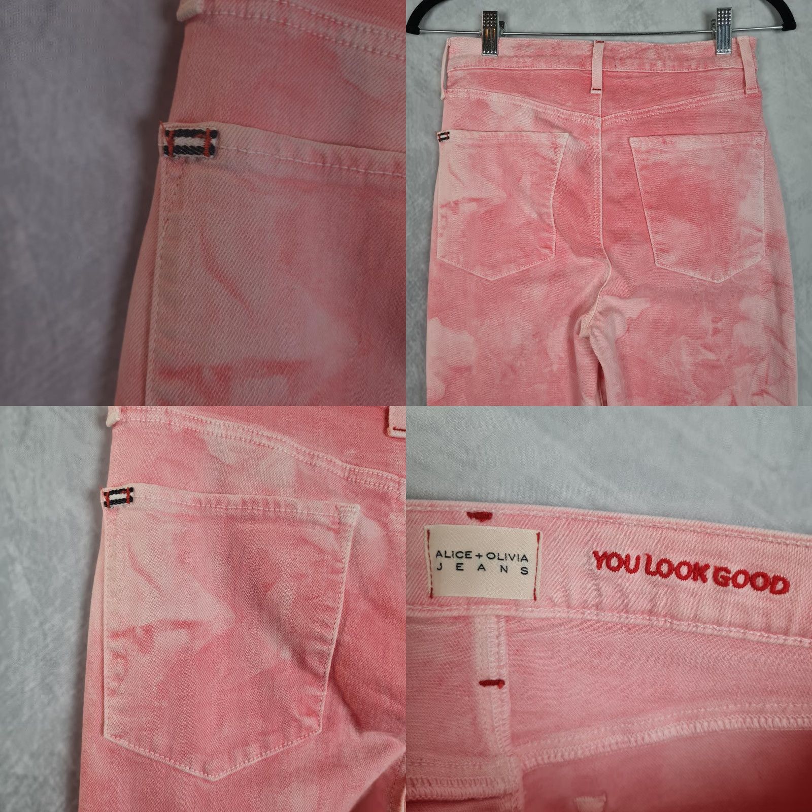 Alice + Olivia Alice + Olivia Jeans Womens 26 Pink Crystal Cloud High Rise Skinny Jeans Women's Pink Crystal Cloud Tie Dye High Rise Skinny Size 26" / US 2 / IT 38 - 10 Thumbnail