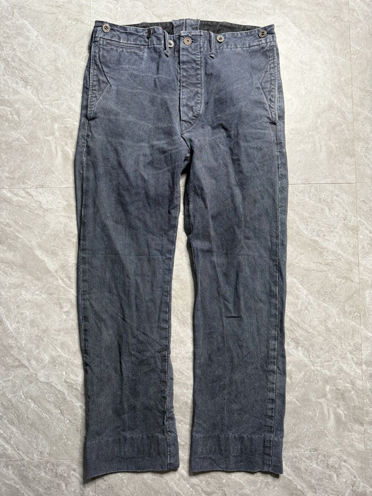 RRL Ralph Lauren RRL INDIGO DYED OFFICER PANTS Size US 32 / EU 48 - 1 Thumbnail