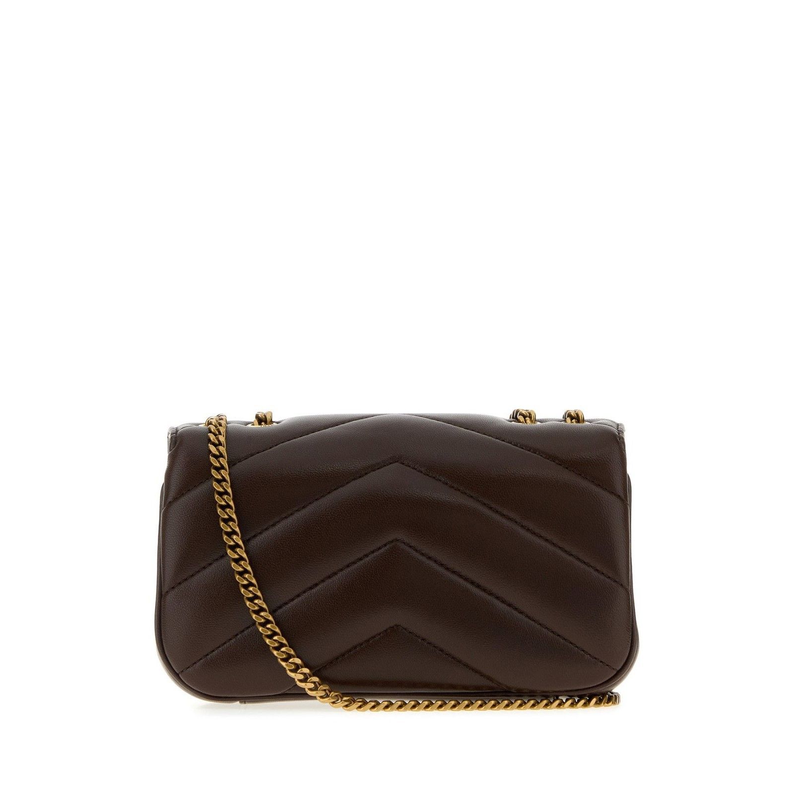 Saint Laurent Paris SAINT LAURENT $2250 Loulou Mini Deep Hickory Shoulder Bag Ne Size ONE SIZE - 3 Thumbnail