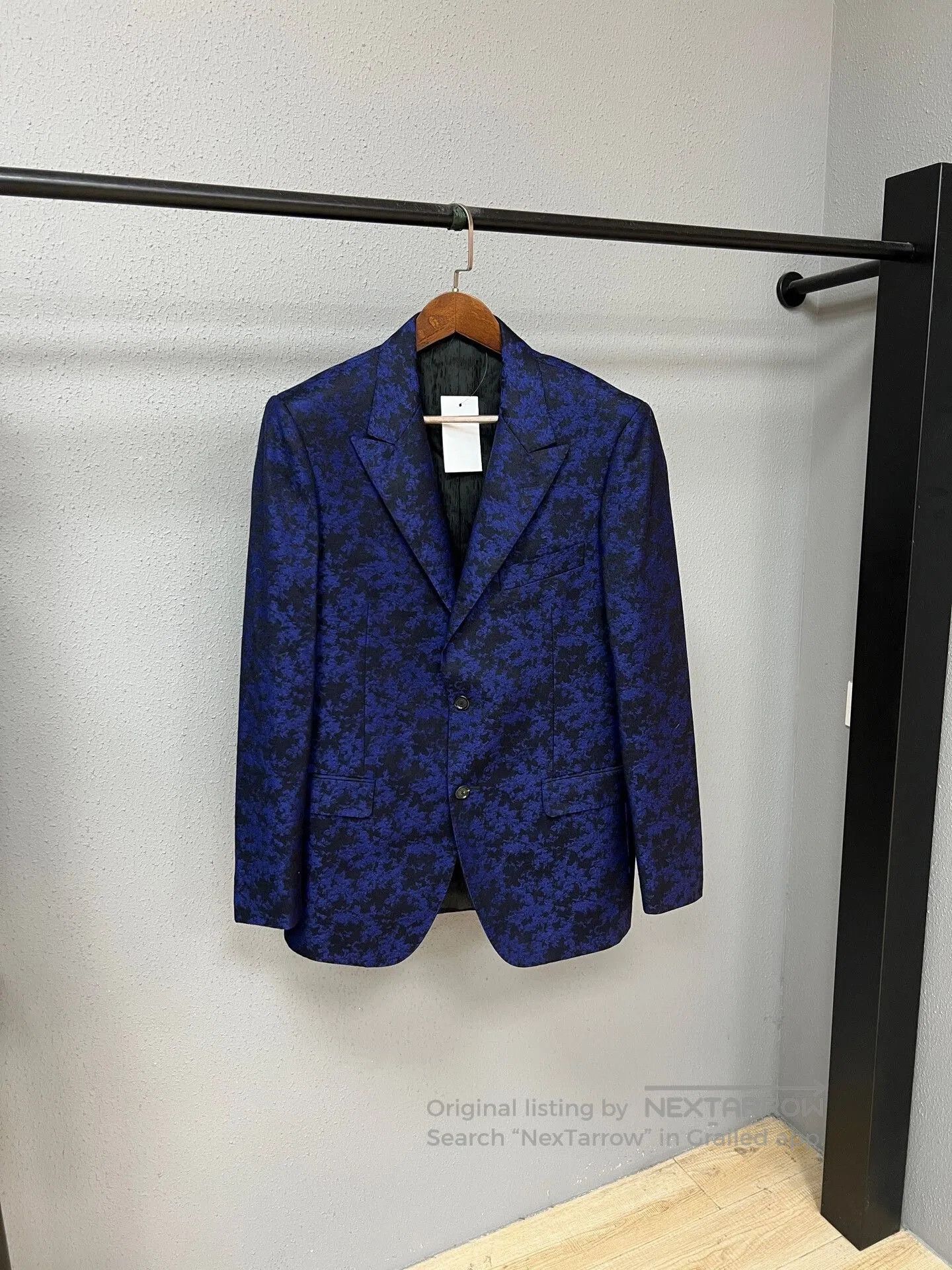Versace Versace Blazer with Floral Design in Blue. Size US L / EU 52-54 / 3 - 1 Thumbnail