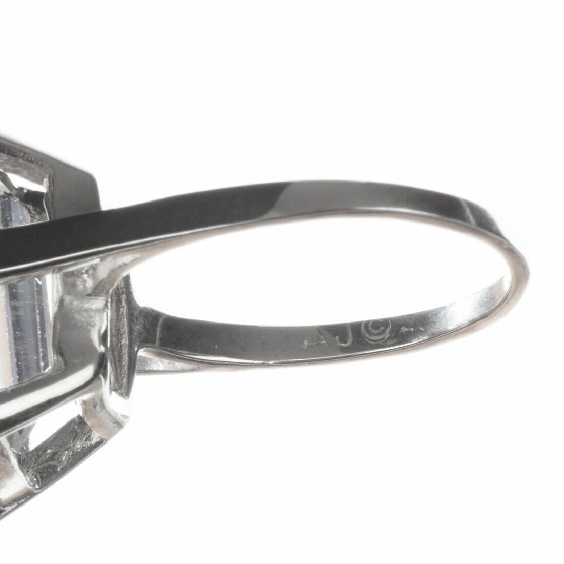 Designer Massive Sterling Emerald Cut Rock Crystal Cocktail Ring Size ONE SIZE - 5 Thumbnail