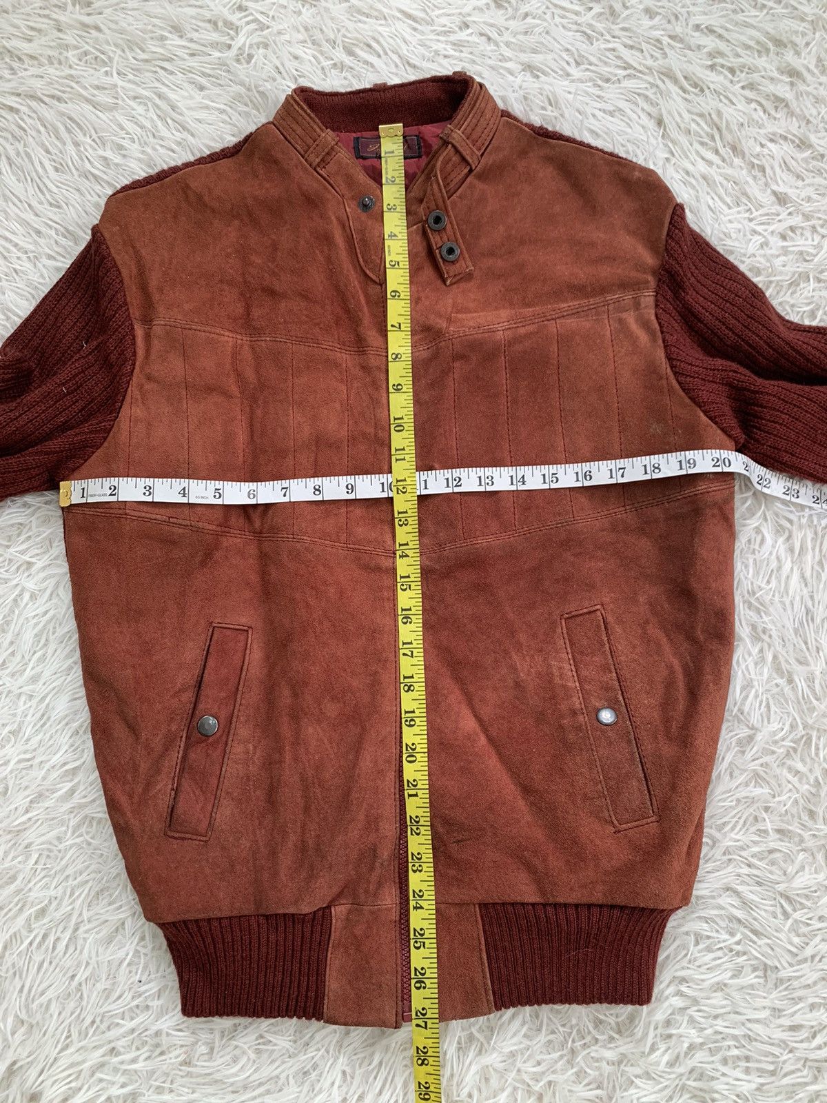 Leather Suede Knitted Jacket Size US M / EU 48-50 / 2 - 10 Thumbnail